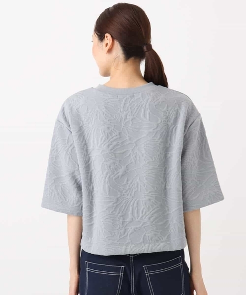 MK MICHEL KLEIN(エムケーミッシェルクラン)の「フクレジャガード五分袖プルオーバー/洗える(Tシャツ/カットソー・レディース・グレー/ホワイト・38)」の13枚目の写真