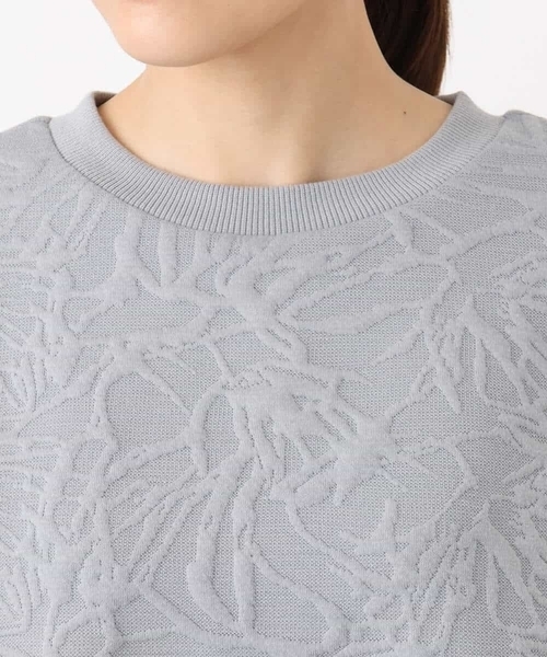 MK MICHEL KLEIN(エムケーミッシェルクラン)の「フクレジャガード五分袖プルオーバー/洗える(Tシャツ/カットソー・レディース・グレー/ホワイト・38)」の14枚目の写真