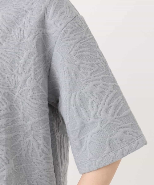 MK MICHEL KLEIN(エムケーミッシェルクラン)の「フクレジャガード五分袖プルオーバー/洗える(Tシャツ/カットソー・レディース・グレー/ホワイト・38)」の15枚目の写真