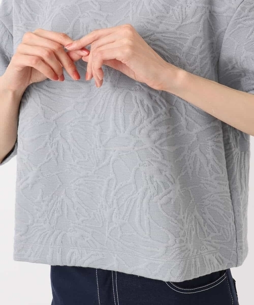 MK MICHEL KLEIN(エムケーミッシェルクラン)の「フクレジャガード五分袖プルオーバー/洗える(Tシャツ/カットソー・レディース・グレー/ホワイト・38)」の16枚目の写真