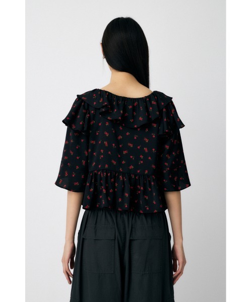 MOUSSY(マウジー)の「FLOWER PATTERN FRILLS トップス(シャツ/ブラウス・レディース・アイボリー/ブラック系その他/ブラック・FREE)」の10枚目の写真