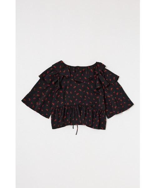 MOUSSY(マウジー)の「FLOWER PATTERN FRILLS トップス(シャツ/ブラウス・レディース・アイボリー/ブラック系その他/ブラック・FREE)」の15枚目の写真