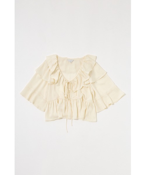 MOUSSY(マウジー)の「FLOWER PATTERN FRILLS トップス(シャツ/ブラウス・レディース・アイボリー/ブラック系その他/ブラック・FREE)」の16枚目の写真