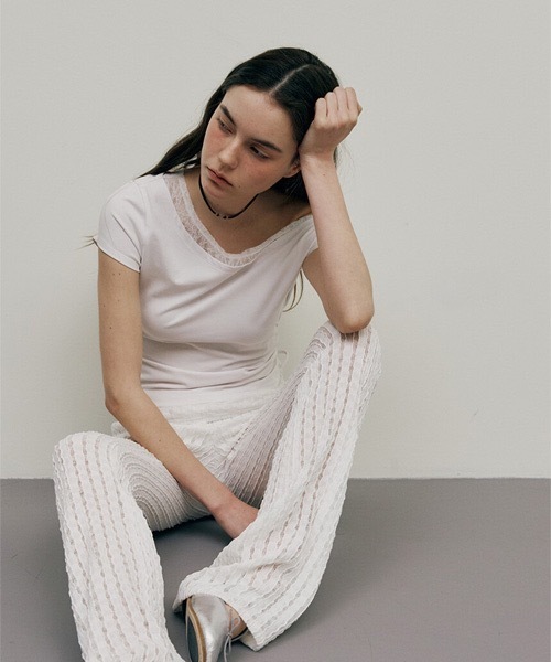 Unbalance Layered Shirring Top（Tシャツ/カットソー）｜RAIVE