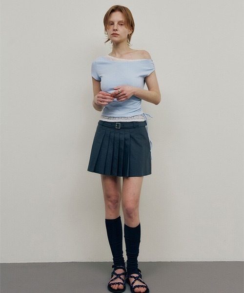 Unbalance Layered Shirring Top（Tシャツ/カットソー）｜RAIVE