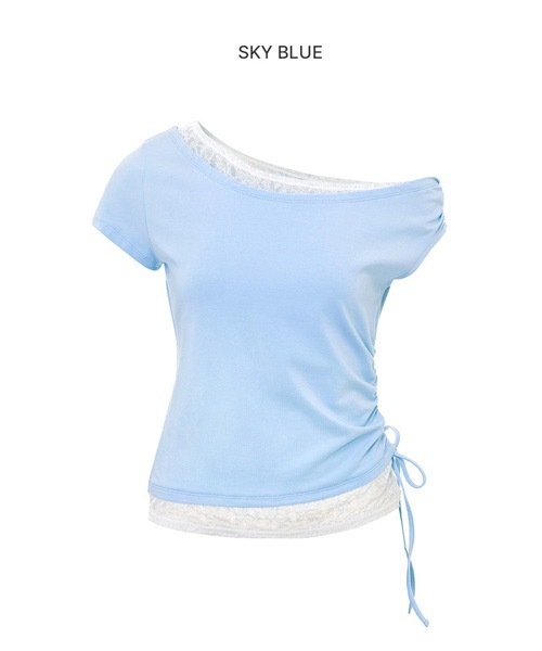 Tシャツ・カットソー RAIVE 25ss Unbalance Layered Shirring Top Unbalance Layered Shirring Top（Tシャツ/カットソー）｜RAIVE