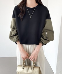ABITOKYO（アビトーキョー）の「異素材スリーブ切替プルオーバー（スウェット）」