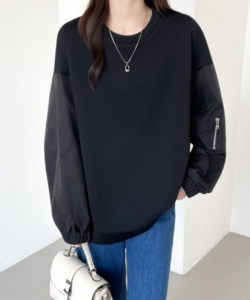 ABITOKYO(アビトーキョー)の「異素材スリーブ切替プルオーバー(スウェット・レディース・グレー/カーキ/ブラック・XL/L/M)」の18枚目の写真