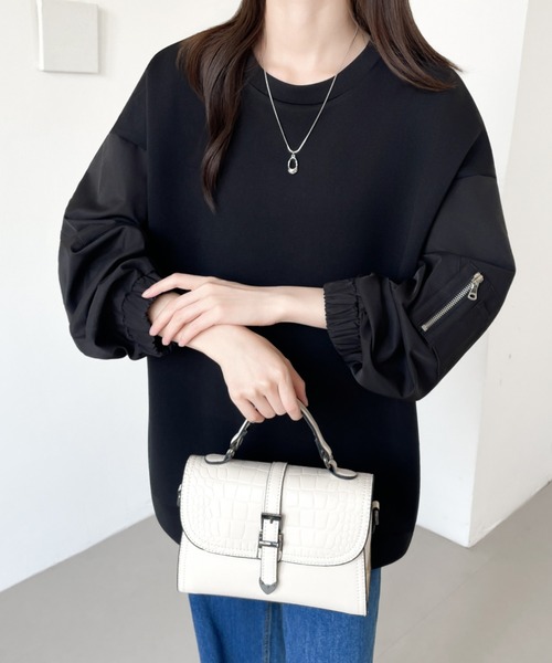 ABITOKYO(アビトーキョー)の「異素材スリーブ切替プルオーバー(スウェット・レディース・グレー/カーキ/ブラック・XL/L/M)」の19枚目の写真