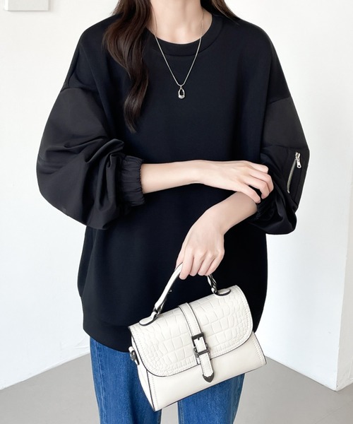 ABITOKYO(アビトーキョー)の「異素材スリーブ切替プルオーバー(スウェット・レディース・グレー/カーキ/ブラック・XL/L/M)」の21枚目の写真