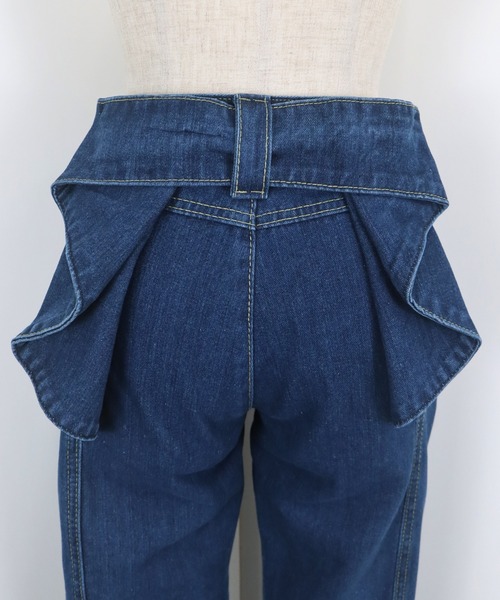 BLUEEAST（ブルーイースト）の「ハイウエストバックリボンワイドデニムパンツ（デニムパンツ・レディース・ネイビー・MEDIUM/LARGE）」の13枚目の写真