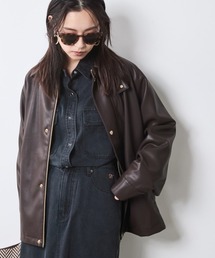 CHIC STYLE | 合皮ブルゾン＜大きいサイズ有＞シックスタイル(ブルゾン)
