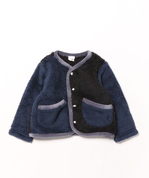 RAGMART(ラグマート)の「モフモフファージャケット(その他アウター・キッズ・ネイビー/ドット・80cm/90cm)」の1枚目の写真