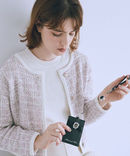 Maison de FLEUR(メゾンドフルール)の「リール付きビジューリボンパスケース(パスケース・レディース・ライトブルー/ブラック/ピンク・FREE)」の13枚目の写真