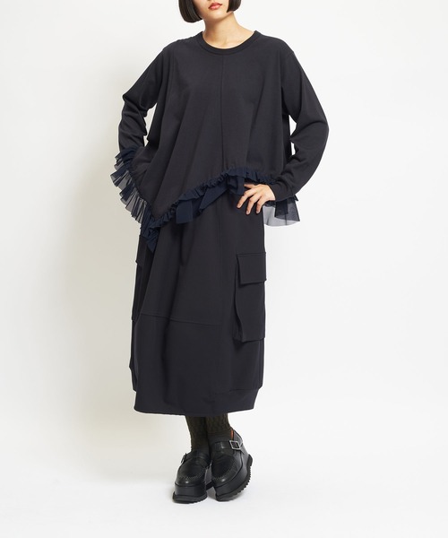 gomme(ゴム)の「サーモストレッチ サイドポケットスカート(スカート・レディース・ブラック/ネイビー・MEDIUM)」の22枚目の写真