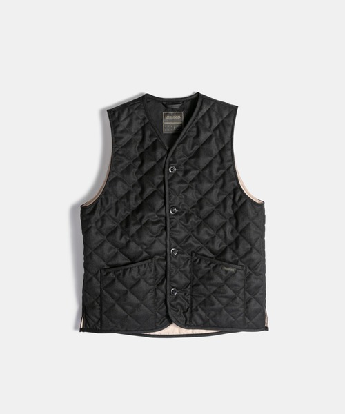 LAVENHAM Black Edition キルティングベスト Mサイズ Black Edition Wool Button Front Gilet Mens / ブラック