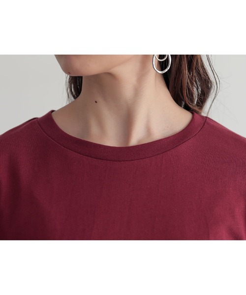 n'OrLABEL(ノアールレーベル)の「【汗じみ防止】ストライプ異素材切替カットソー(Tシャツ/カットソー・レディース・ボルドー/ネイビー/ブラック・FREE)」の21枚目の写真