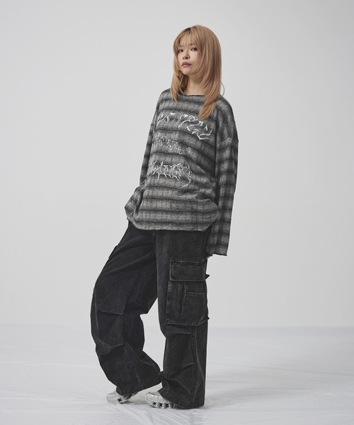 MSG(エムエスジー)の「ダメージロングスリーブカットソー【UNISEX】(Tシャツ/カットソー・メンズ・ダークグレー/ライトグレー/ブラック・XL/L/M/S)」の6枚目の写真
