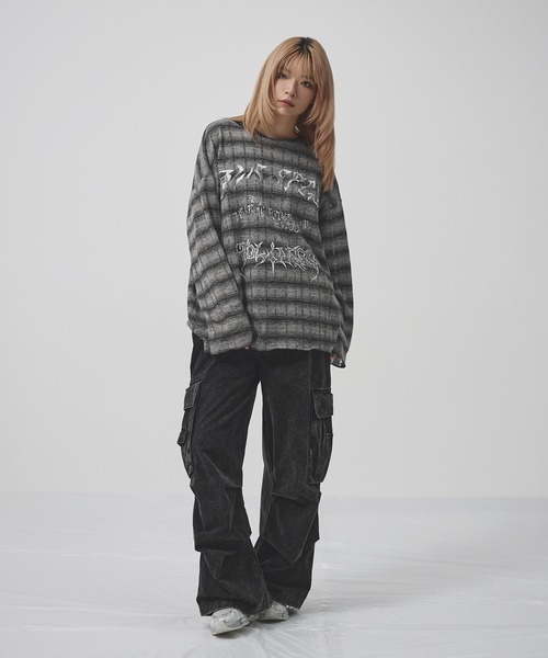 MSG(エムエスジー)の「ダメージロングスリーブカットソー【UNISEX】(Tシャツ/カットソー・メンズ・ダークグレー/ライトグレー/ブラック・XL/L/M/S)」の8枚目の写真