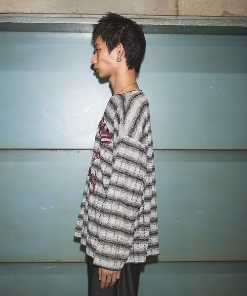 MSG(エムエスジー)の「ダメージロングスリーブカットソー【UNISEX】(Tシャツ/カットソー・メンズ・ダークグレー/ライトグレー/ブラック・XL/L/M/S)」の10枚目の写真