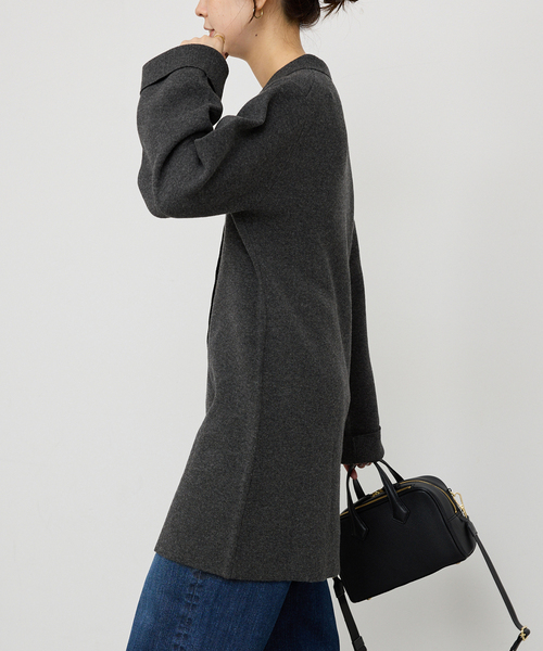 Spick & Span（スピックアンドスパン）の「ポロシャツチュニックニットワンピ（ワンピース・レディース・チャコールグレー/キャメル・FREE）」の6枚目の写真