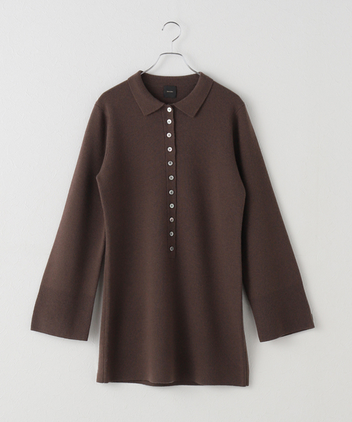 Spick & Span(スピックアンドスパン)の「ポロシャツチュニックニットワンピ(ワンピース・レディース・チャコールグレー/キャメル/ブラウン・FREE)」の9枚目の写真