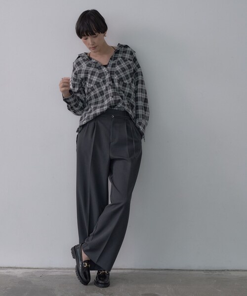 GALLEST（ギャレスト）の「オンブレチェックシャツ（シャツ/ブラウス・レディース・ブラック系1/ベージュ系その他5・38）」の3枚目の写真