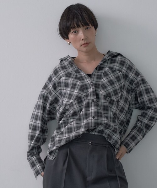 GALLEST（ギャレスト）の「オンブレチェックシャツ（シャツ/ブラウス・レディース・ブラック系1/ベージュ系その他5・38）」の7枚目の写真