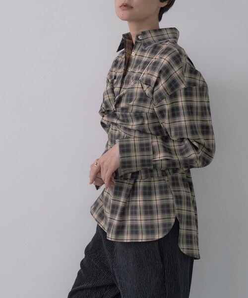 GALLEST（ギャレスト）の「オンブレチェックシャツ（シャツ/ブラウス・レディース・ブラック系1/ベージュ系その他5・38）」の13枚目の写真