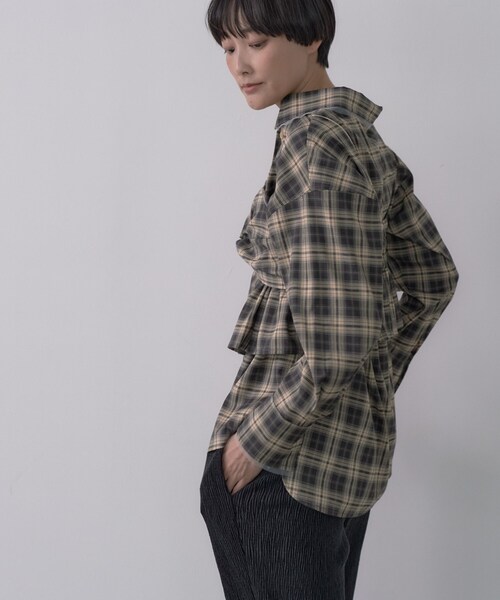 GALLEST（ギャレスト）の「オンブレチェックシャツ（シャツ/ブラウス・レディース・ブラック系1/ベージュ系その他5・38）」の14枚目の写真