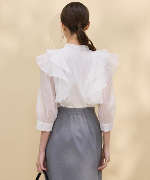 SWINGLE（スウィングル）の「【日本製】ラップデザインタイトスカート（スカート・レディース・ライトグレー/ネイビー・SMALL/MEDIUM）」の16枚目の写真