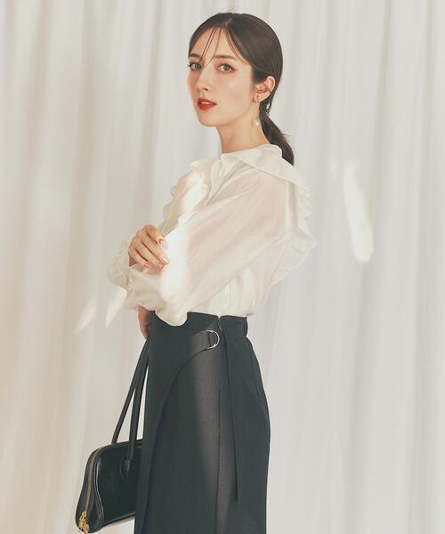 SWINGLE（スウィングル）の「【日本製】ラップデザインタイトスカート（スカート・レディース・ライトグレー/ネイビー・SMALL/MEDIUM）」の19枚目の写真