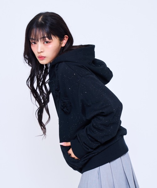 Rose parker / ローズラメパーカー（パーカー）｜Poly Jam（ポリー