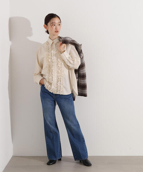 N.(N. Natural Beauty Basic)(エヌエヌナチュラルビューティーベーシック)の「フロントフリルブラウス(シャツ/ブラウス・レディース・ブルー/アイボリー・MEDIUM)」の22枚目の写真