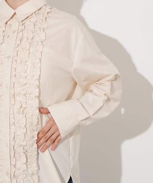 N.(N. Natural Beauty Basic)(エヌエヌナチュラルビューティーベーシック)の「フロントフリルブラウス(シャツ/ブラウス・レディース・ブルー/アイボリー・MEDIUM)」の17枚目の写真