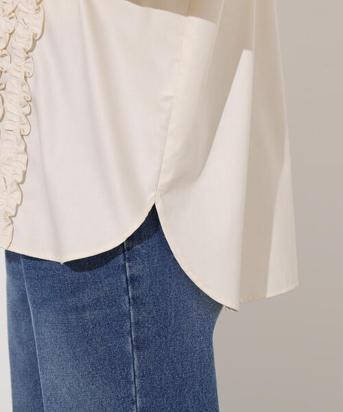 N.(N. Natural Beauty Basic)(エヌエヌナチュラルビューティーベーシック)の「フロントフリルブラウス(シャツ/ブラウス・レディース・ブルー/アイボリー・MEDIUM)」の18枚目の写真