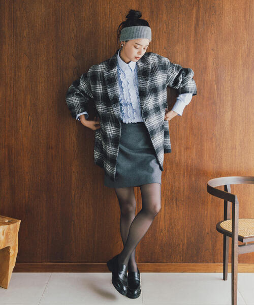 N.(N. Natural Beauty Basic)(エヌエヌナチュラルビューティーベーシック)の「フロントフリルブラウス(シャツ/ブラウス・レディース・ブルー/アイボリー・MEDIUM)」の10枚目の写真