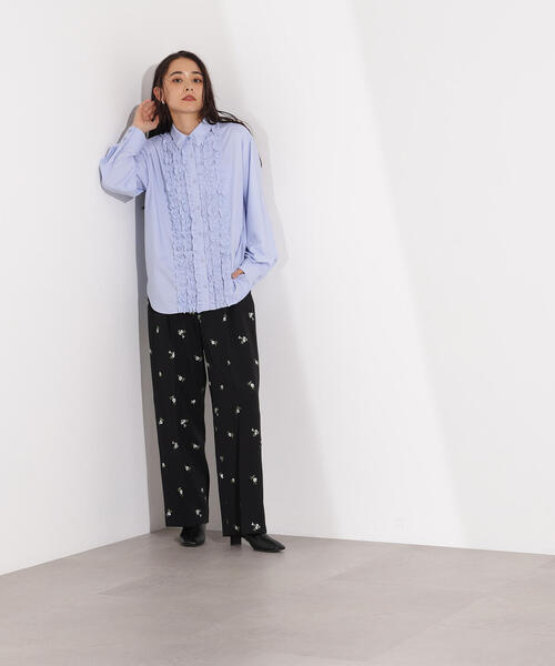 N.(N. Natural Beauty Basic)(エヌエヌナチュラルビューティーベーシック)の「フロントフリルブラウス(シャツ/ブラウス・レディース・ブルー/アイボリー・MEDIUM)」の14枚目の写真