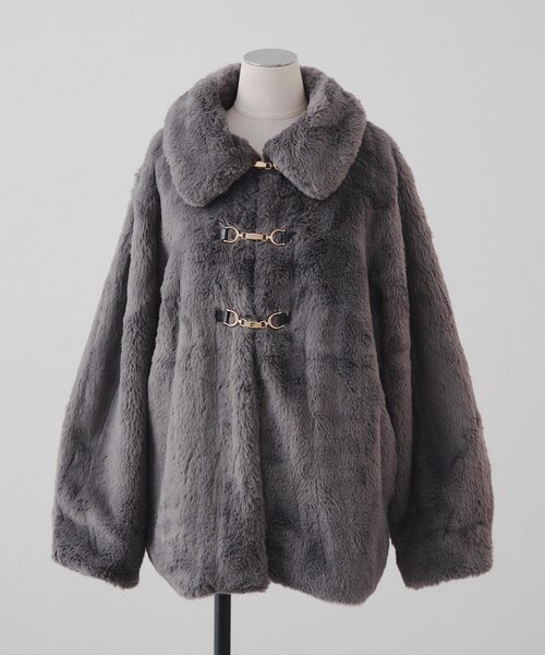 セール】ラビットファービット付きミドルコート（ブルゾン）｜Another