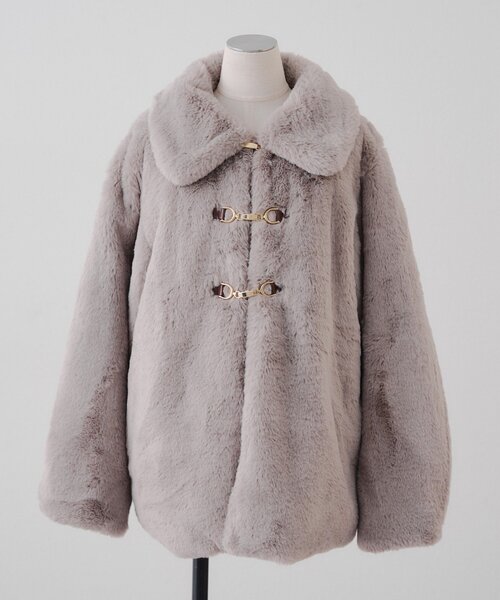 OLIVEdesOLIVE ファーティペットミドル丈コート OLIVE des OLIVE