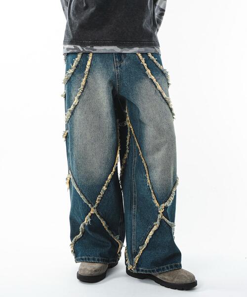 SHORT ROUND/【25年秋冬新作】フリンジデニムパンツ（デニム