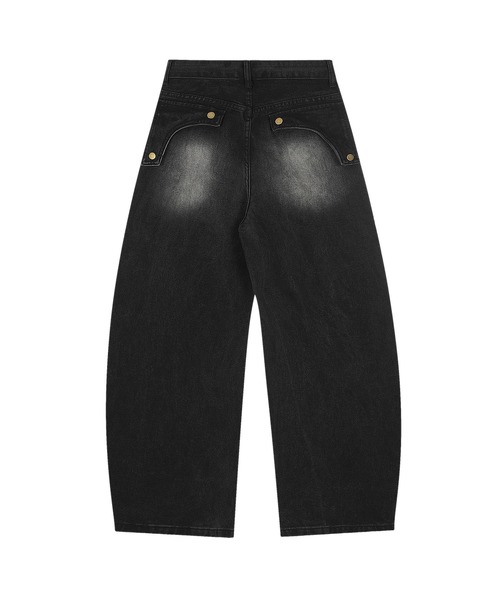 HOOK(フック)の「グラフィックステッチ ダメージ加工 デニムパンツ(デニムパンツ・メンズ・インディゴブルー/ブラック・SMALL/MEDIUM/LARGE)」の6枚目の写真