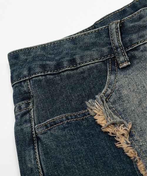 HOOK(フック)の「グラフィックステッチ ダメージ加工 デニムパンツ(デニムパンツ・メンズ・インディゴブルー/ブラック・SMALL/MEDIUM/LARGE)」の11枚目の写真