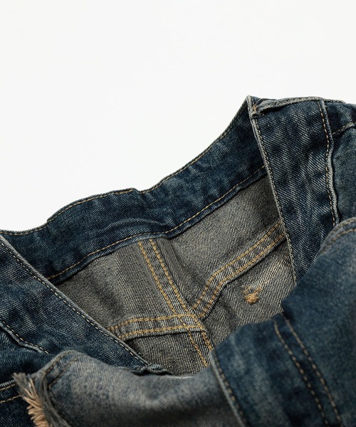 HOOK(フック)の「グラフィックステッチ ダメージ加工 デニムパンツ(デニムパンツ・メンズ・インディゴブルー/ブラック・SMALL/MEDIUM/LARGE)」の17枚目の写真