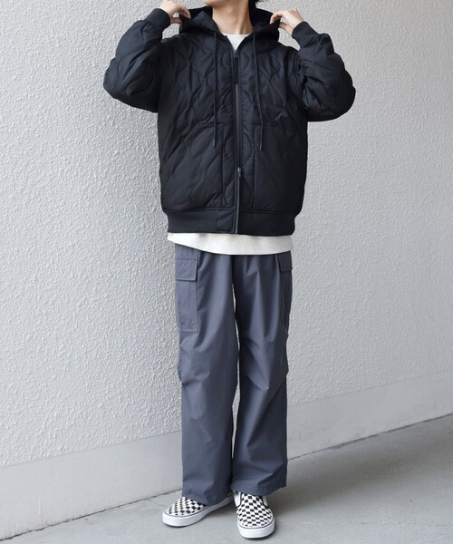 TAION（タイオン）の「【SHIPS any別注】TAION:〈手洗い可能〉ミリタリーキルト ダブルジップ ダウン パーカー◇（ブルゾン・メンズ・ベージュ系/ブラック・SMALL/MEDIUM/LARGE/X-LARGE）」の8枚目の写真