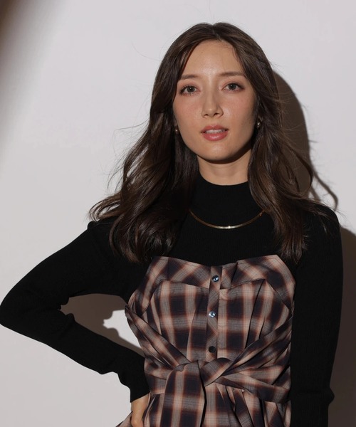 Apuweiser-riche(アプワイザーリッシェ)の「チェックシャツドッキングニット(ニット/セーター・レディース・ブルー系その他2・2/1)」の8枚目の写真