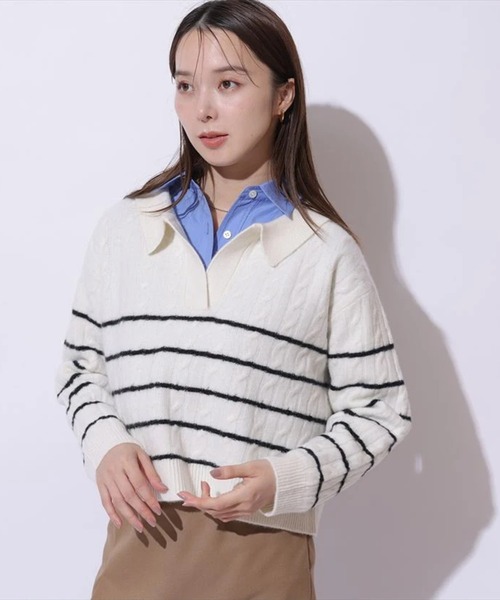 Mystrada アクアケーブルポロニット アクアケーブルポロニット（ニット/セーター）｜Mystrada（マイ