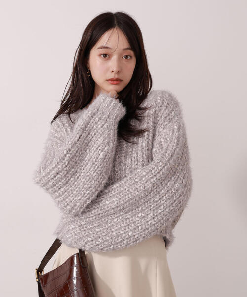 PROPORTION BODY DRESSING（プロポーションボディドレッシング）の「ローゲージざっくりニット / 1215270001（ニット/セーター・レディース・グレー系その他/ホワイト系その他/レッド・FREE）」の5枚目の写真