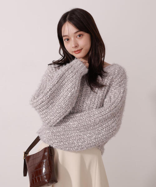 PROPORTION BODY DRESSING（プロポーションボディドレッシング）の「ローゲージざっくりニット / 1215270001（ニット/セーター・レディース・グレー系その他/ホワイト系その他/レッド・FREE）」の9枚目の写真