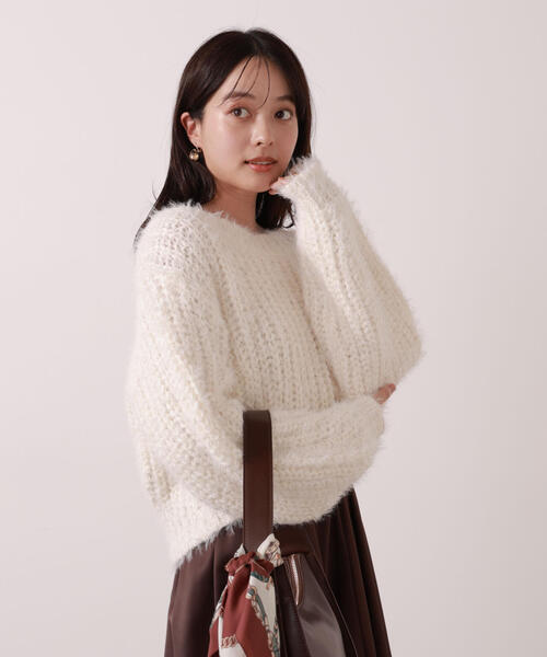 PROPORTION BODY DRESSING（プロポーションボディドレッシング）の「ローゲージざっくりニット / 1215270001（ニット/セーター・レディース・グレー系その他/ホワイト系その他/レッド・FREE）」の16枚目の写真